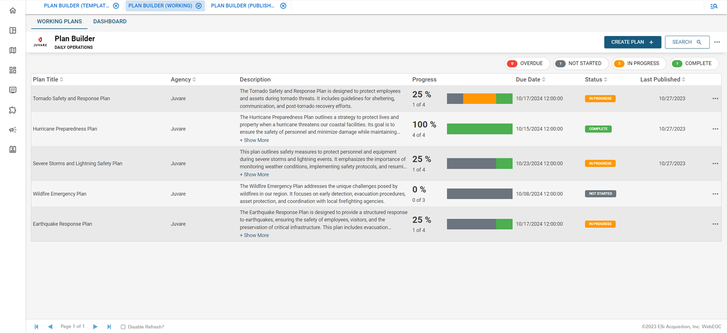 Plan Builder Page Screenshot